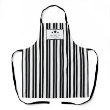 Keuken Meester Zwart en Wit Strepen Schort
