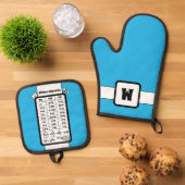 Keuken Meethulp in Robin Egg Ovenwant & Pannenlap Set (Top down)