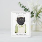 KEUKEN MEISJE KAT BRIEFKAART (Staand voorkant)
