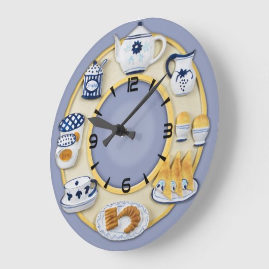 Keuken met acrylwand grote klok (Hoek)