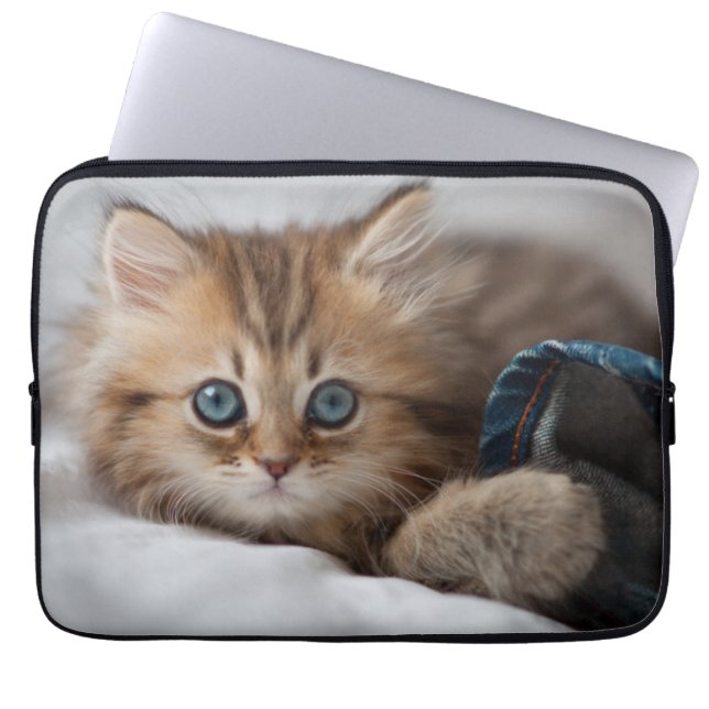 Keuken met blauwe ogen laptop sleeve (Voorkant)