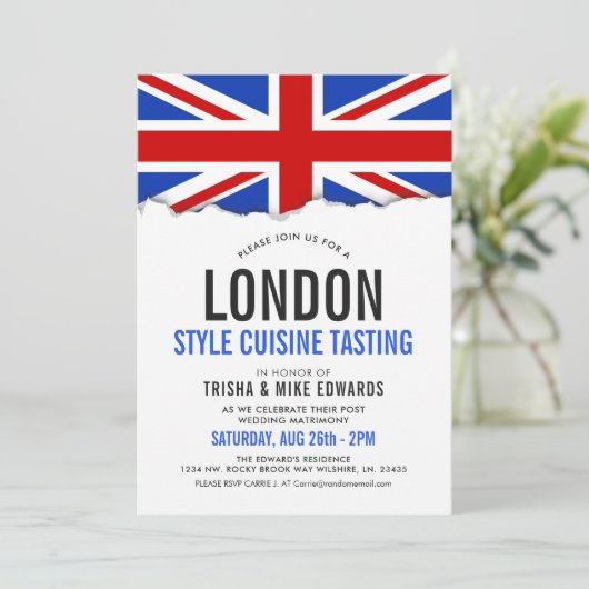 Keuken met een Londens thema | Party Flag Witte Ui Kaart (Staand voorkant)
