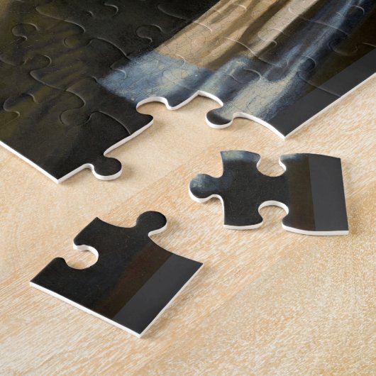 Keuken met een parelaar die puzzel verdraagt legpuzzel (Zijkant)