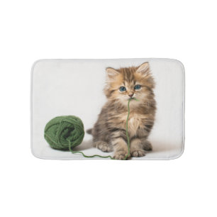 Keuken met groene garens badmat