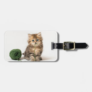 Keuken met groene garens bagagelabel