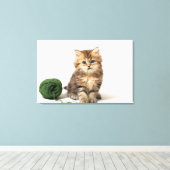 Keuken met groene garens canvas afdruk (Insitu (Houten vloer))