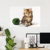 Keuken met groene garens poster (Thuiskantoor)