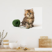 Keuken met groene garens poster (Keuken)