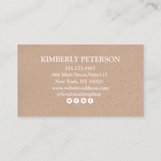 Keuken met hart gehaakte handgemaakte visitekaartj visitekaartje (Achterkant)