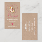 Keuken met hart gehaakte handgemaakte visitekaartj visitekaartje (Voorkant / Achterkant)