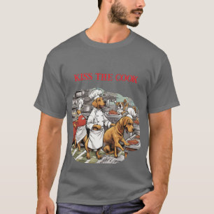 Keuken met Hond Chef Kus de Kok T-shirt