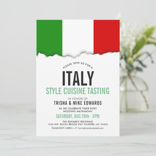 Keuken met Italiaanse thema | Party Flag Witte Uit Kaart (Staand voorkant)