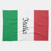 Keuken met Italiaanse vlag Theedoek (Horizontaal)