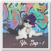 Keuken met kat sticker (Voorkant)