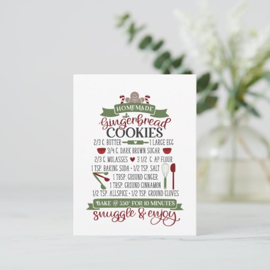 keuken met kerstkoekjes voor kerstontbijt Pos Briefkaart (Staand voorkant)