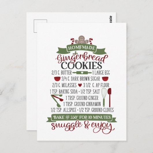 keuken met kerstkoekjes voor kerstontbijt Pos Briefkaart (Voorkant / Achterkant)