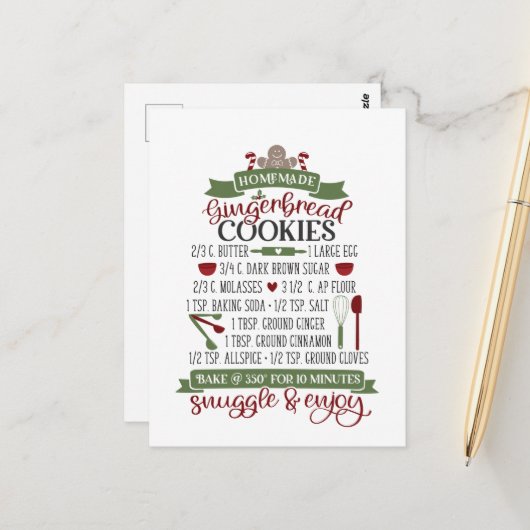 keuken met kerstkoekjes voor kerstontbijt Pos Briefkaart (Voorkant / Achterkant in situ)