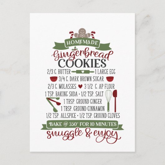 keuken met kerstkoekjes voor kerstontbijt Pos Briefkaart (Voorkant)