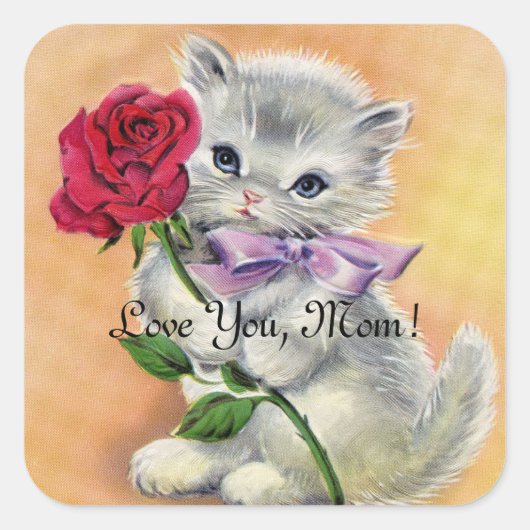  keuken met Roos Vierkante Sticker (Voorkant)