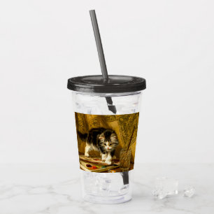 Keuken met verf en penselen acryl drinkbeker
