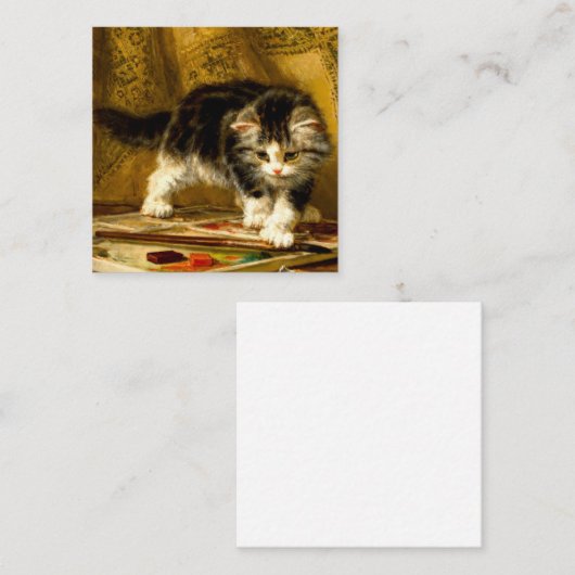 Keuken met verf en penselen informatiekaartje (Voorkant / Achterkant)