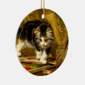 Keuken met verf en penselen keramisch ornament (Rechts)