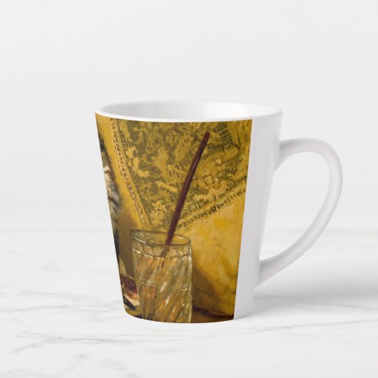 Keuken met verf en penselen latte mok (Rechts)