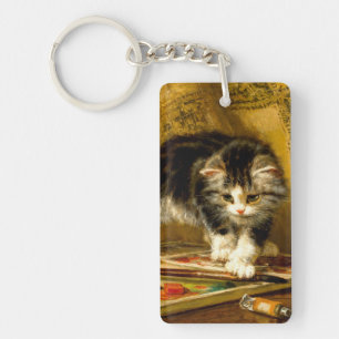 Keuken met verf en penselen sleutelhanger