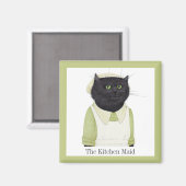 KEUKEN MID CAT Vierkante Magneet + Tekst (Voorkant / Achterkant)