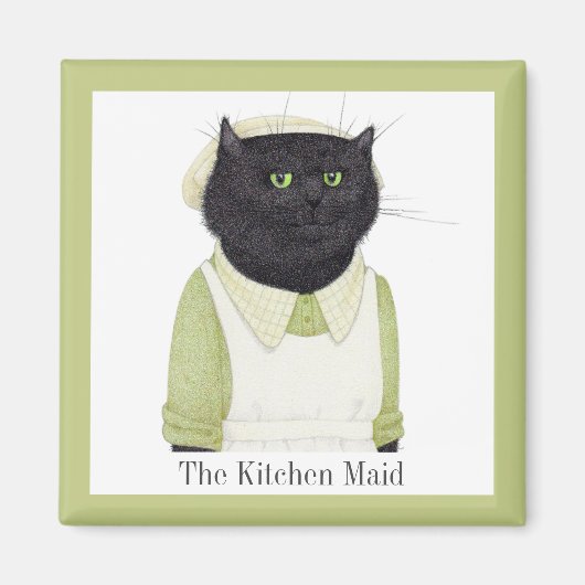 KEUKEN MID CAT Vierkante Magneet + Tekst (Voorkant)