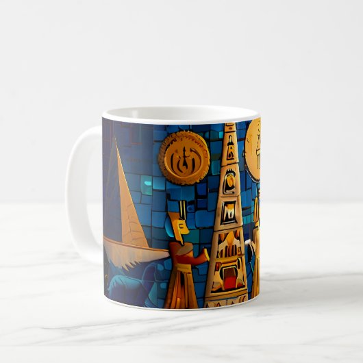 Keuken mok Egyptie Hiërogliefen Koffie Mok Sets (Voorkant links)