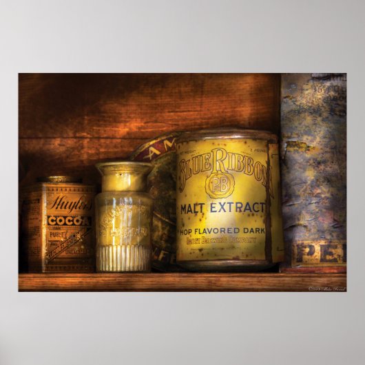 Keuken - Moutextract met blauw lint Poster (Voorkant)