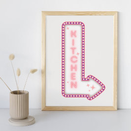 Keuken Neon Modern Retro Sign Poster