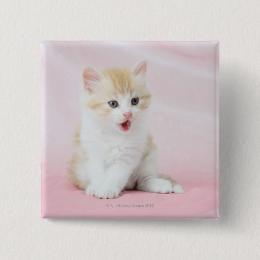 Keuken op roze achtergrond vierkante button 5,1 cm (Voorkant)