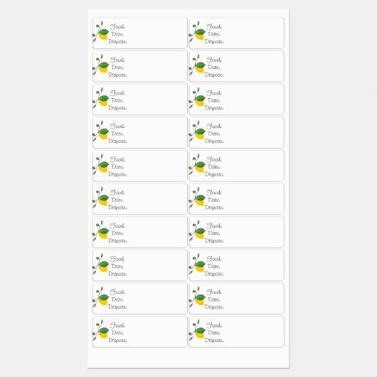 Keuken Organisatie Lemon Limoen Food Labels (Vel)