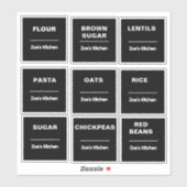 Keuken Organisatie Sticker | Glasopslagetiket (Vel)