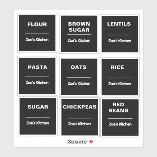 Keuken Organisatie Sticker | Glasopslagetiket (Vel)