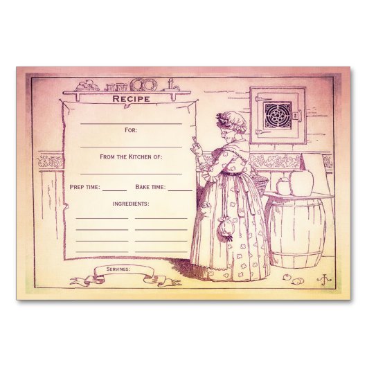 Keuken Oude Moeder Hubbard Recept Kaart (Voorkant)