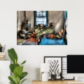 Keuken - Oude traditionele keuken Poster (Thuiskantoor)