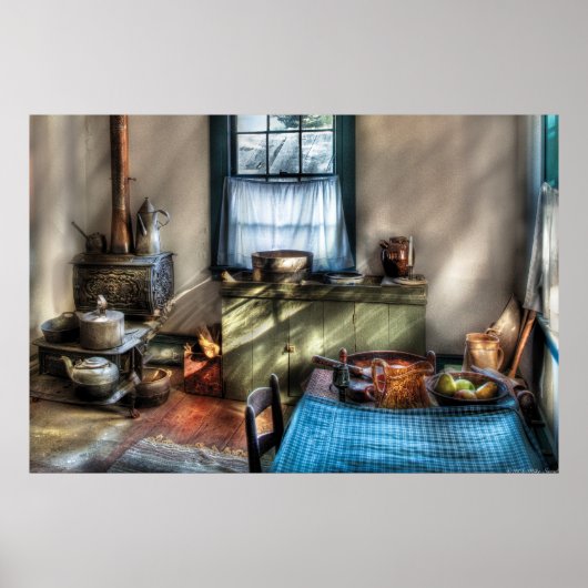 Keuken - Ouderwetse keuken Poster (Voorkant)