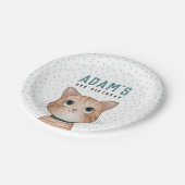 Keuken over de verjaardag van een schattig feestar papieren bordje (Gekanteld)