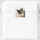 Keuken over kogels vierkante sticker (Tas)