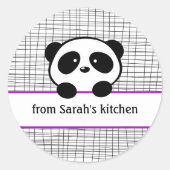 Keuken Paars Black Panda Canning Stickers (Voorkant)