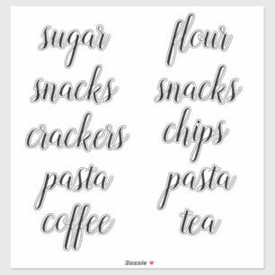 Keuken Pantry Organisatie Script Label Sticker