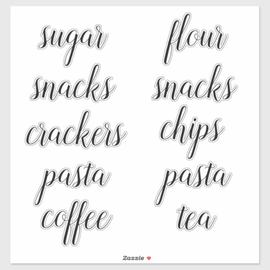 Keuken Pantry Organisatie Script Label Sticker (Vel)