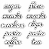 Keuken Pantry Organisatie Script Label Sticker (Voorkant)