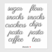 Keuken Pantry Organisatie Script Label Sticker (Vel)