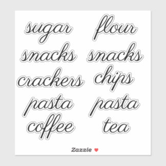 Keuken Pantry Organisatie Script Label Sticker