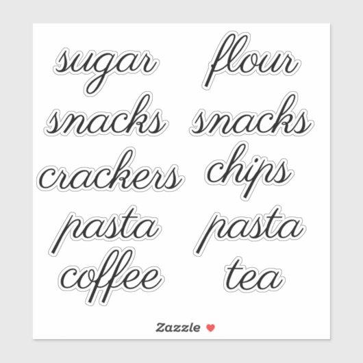 Keuken Pantry Organisatie Script Label Sticker (Vel)