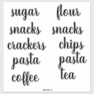 Keuken Pantry Organisatie Script Label Sticker